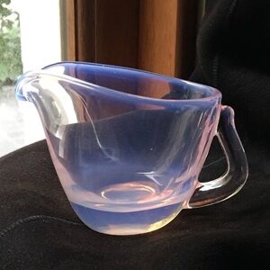 Fostoria Seascape pink opalescent glass creamer.